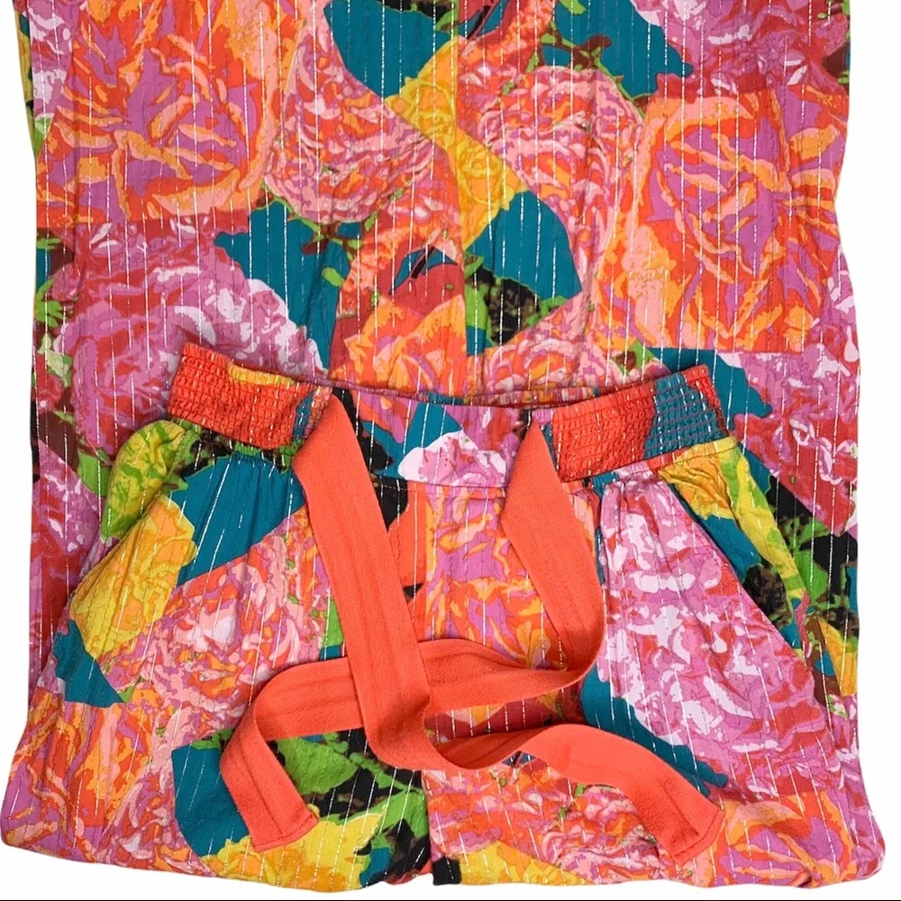 Anthropologie Lilka lounge pants, XS, floral metallic - Picture 6 of 9